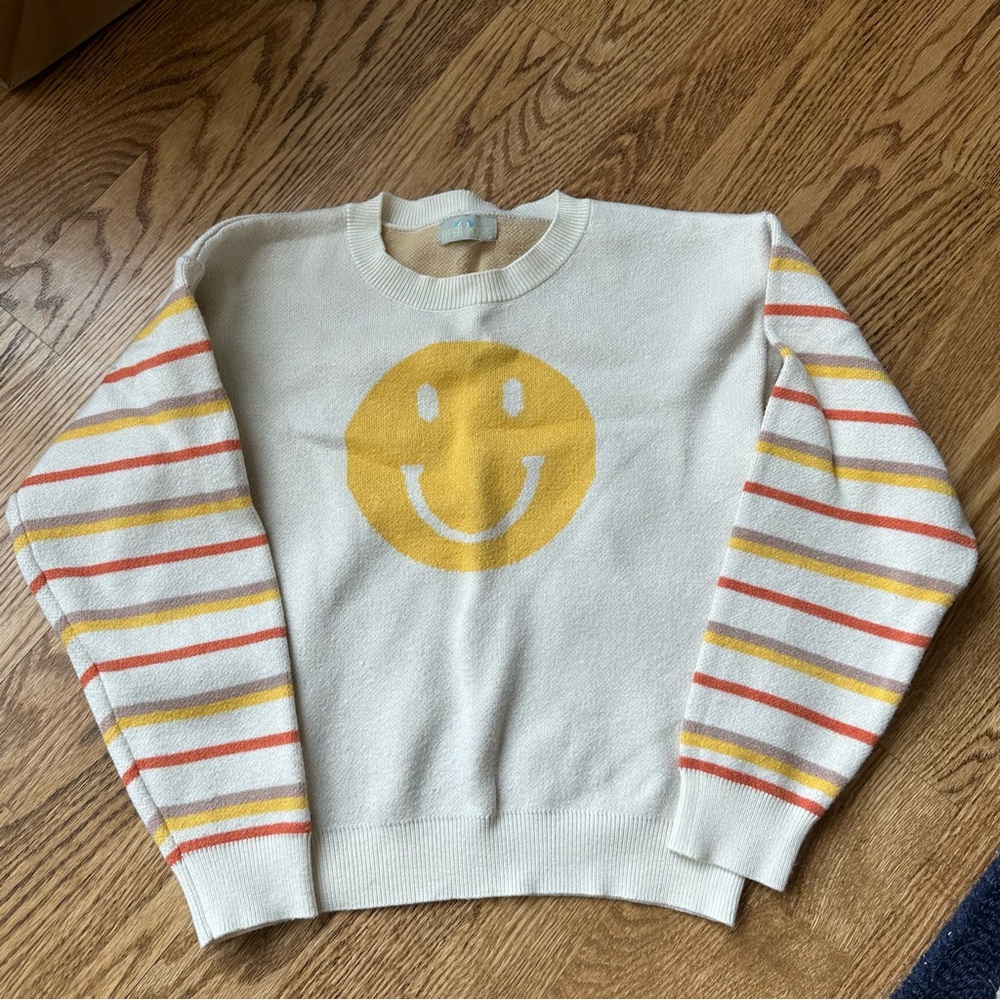 Piper Posie Smile Sweater. Girls Medium (7-8).